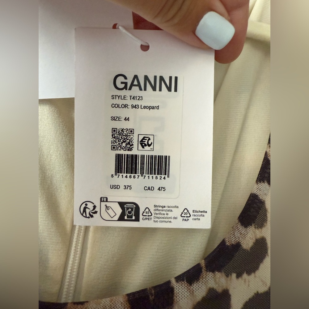 Ganni Leopard Print Long Sleeve Dress - Picture 7 of 7